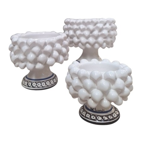 Pine cone cachepot white handmade sicilian pot Ceramiche De Simone Pine cone cachepot white handmade sicilian pot Ceramiche De Simone